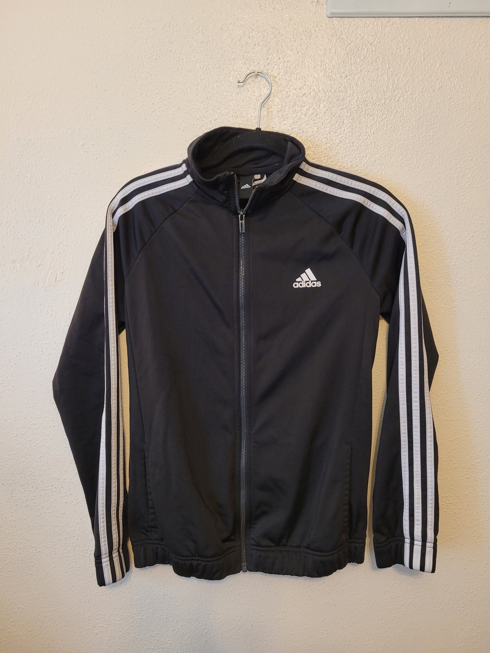 Adidas Women’s Designed 2 Move Track Jacket Black White 3 Stripe M BK4658
